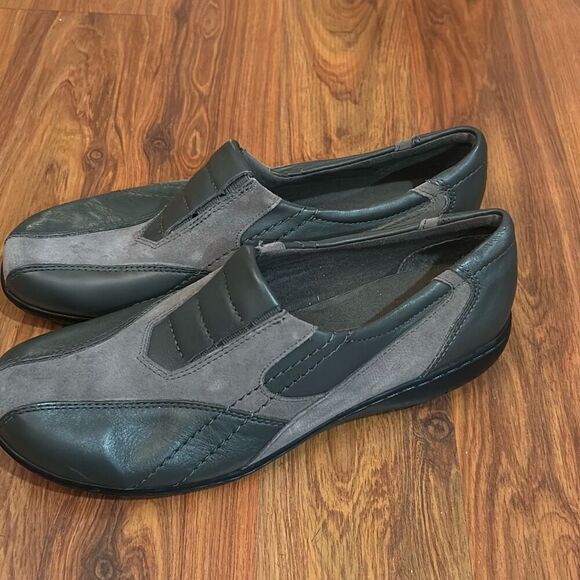 NEW Clarks bendables leather suede shoe size 8.5 gray - Picture 5 of 6